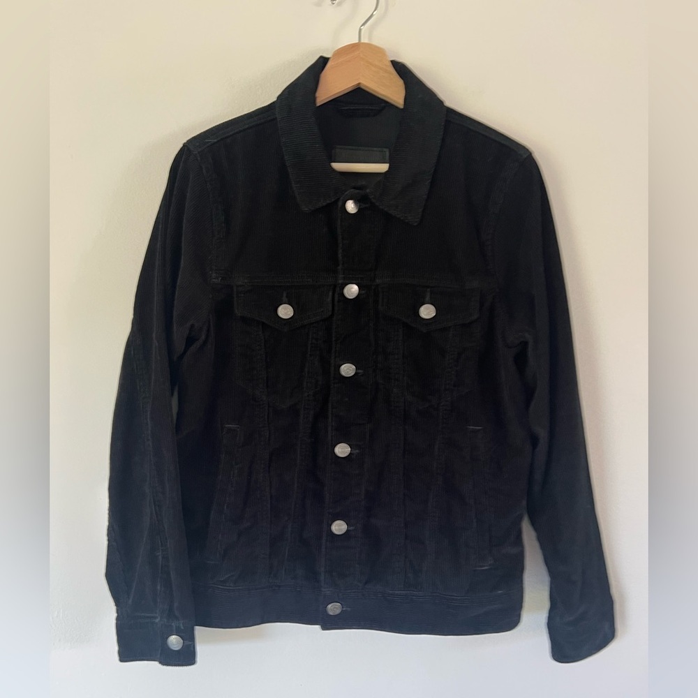 Abercrombie & Fitch Black Corduroy Button Front Women's Jacket Size XS